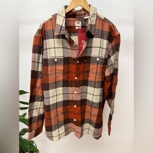Men’s Levi’s Workwear Relaxed Fit Plaid Flannel Button Up NWT